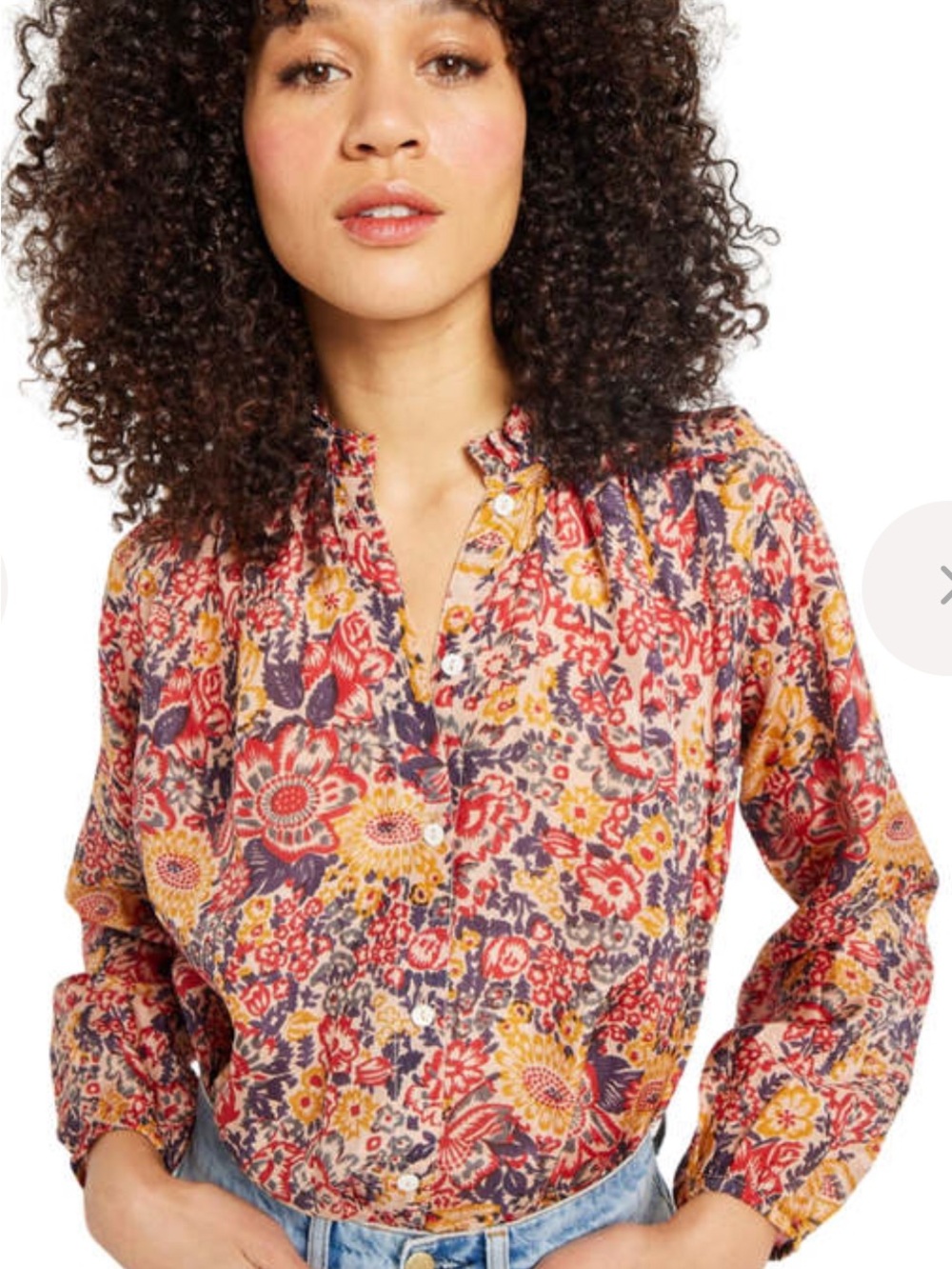 Mille Silk Francesca Toulouse Floral Blouse